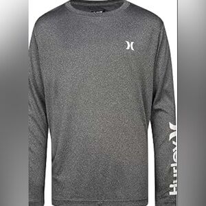 Hurley Gray Long Sleeve Rashguard | YL | SPF 50